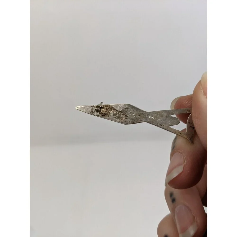 Vintage Sterling Silver Signed Pin Brooch Nude Woman Moon Star Celestial - Picture 7 of 9